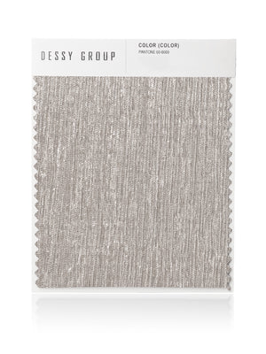 Metallic taupe pleated fabric swatch with textured vertical shimmer